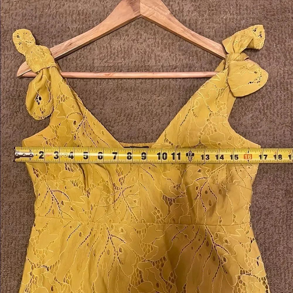Elegant Maternity Yellow Lace Dress - Picture 9 of 10